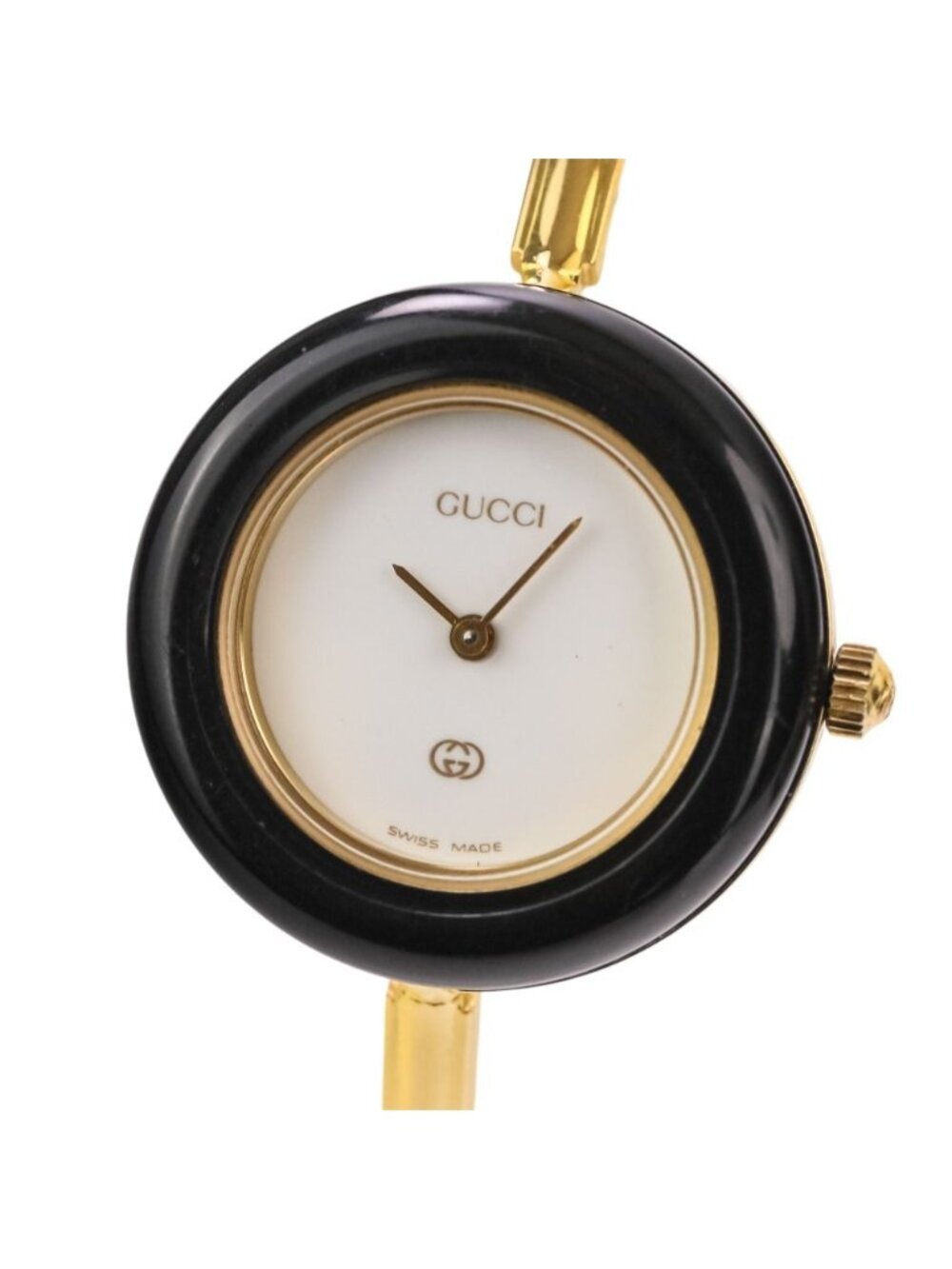 Gucci Change Bezel Quartz Watch White Dial 11/12 Gold Colored